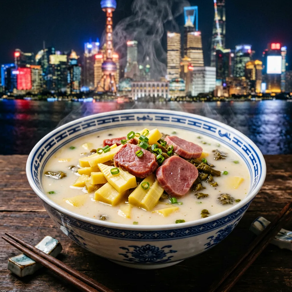 Yanduxian (Salted Pork and Bamboo Shoot Soup)