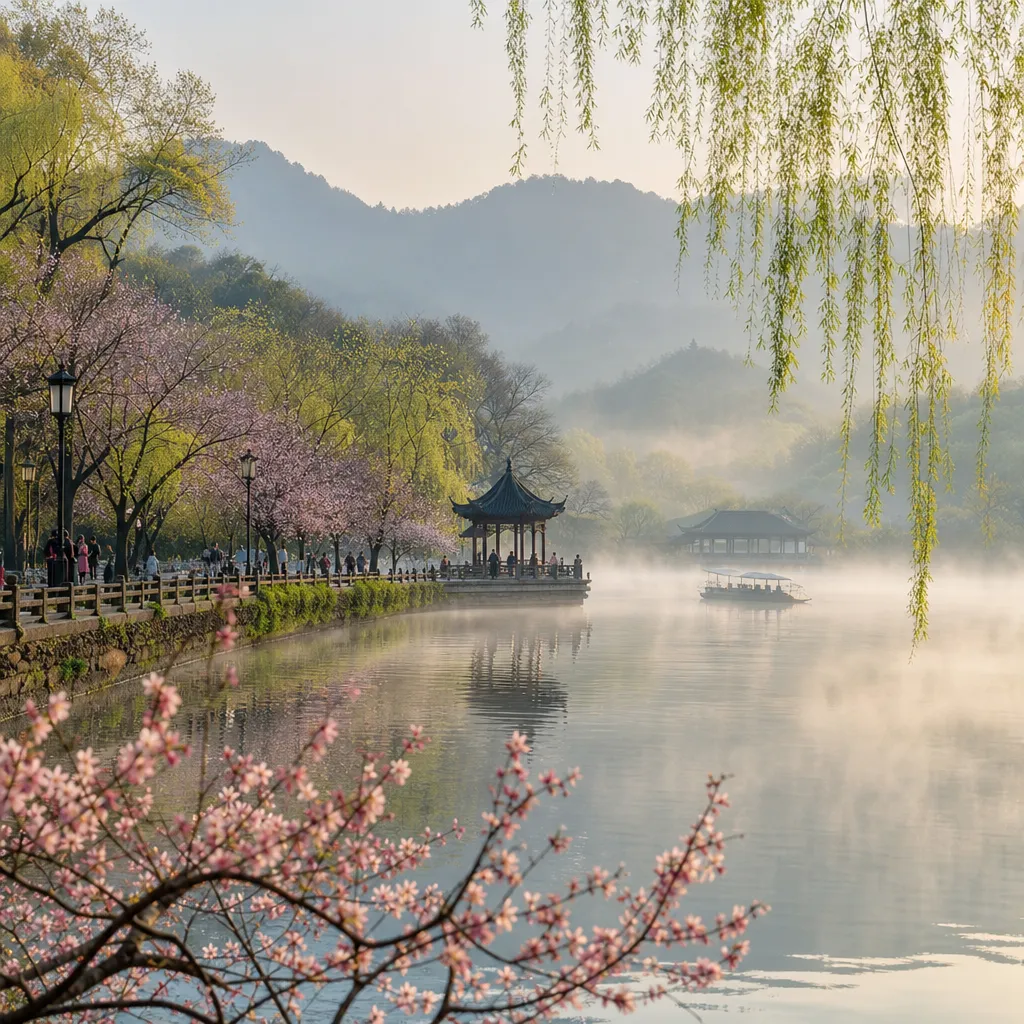 Su Causeway in Spring Dawn
