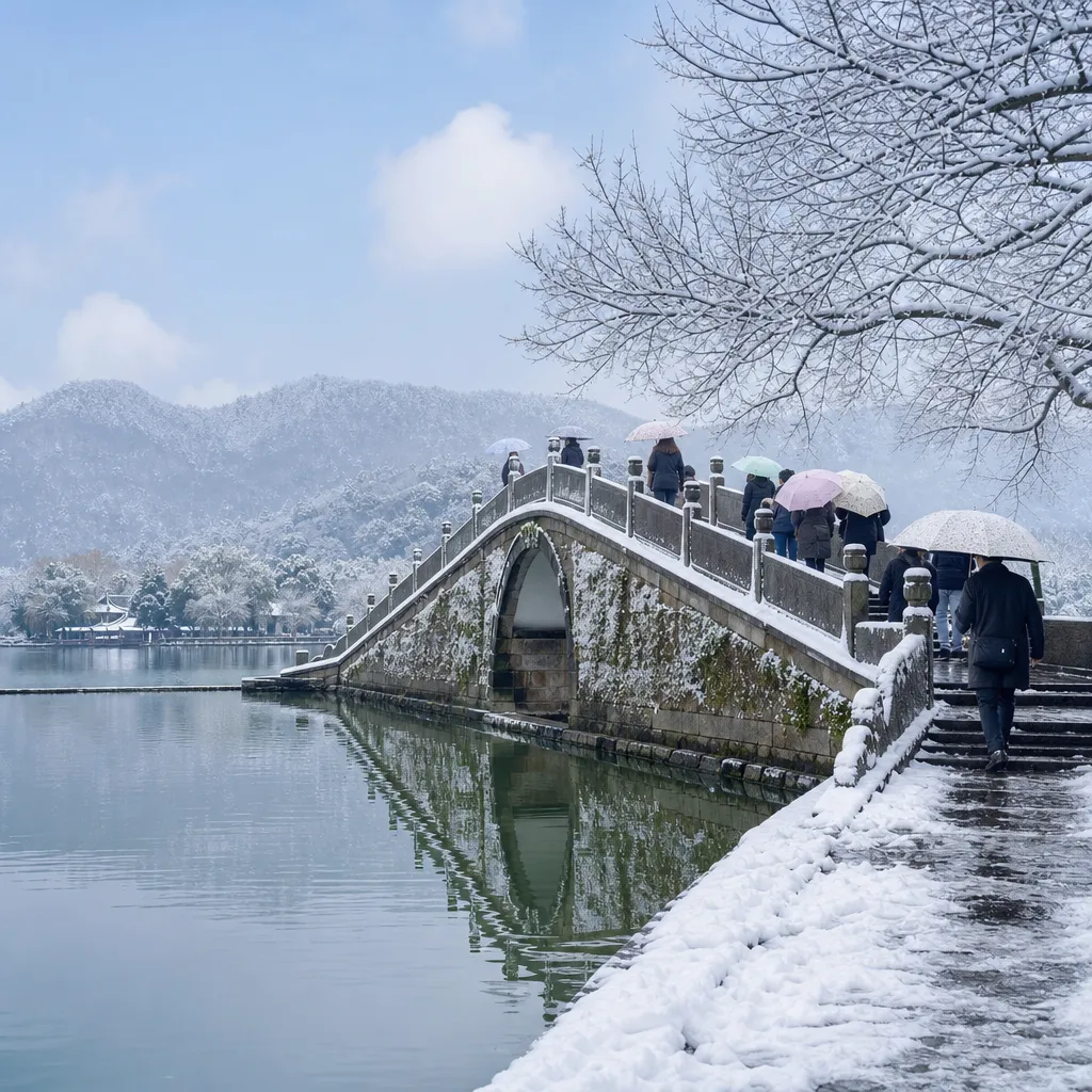 Broken Bridge with Remnant Snow