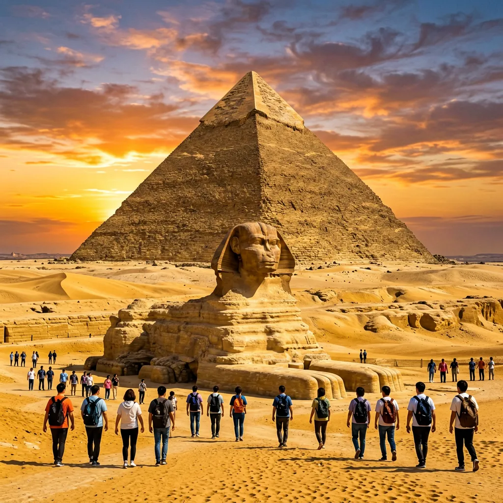 Pyramids and Sphinx